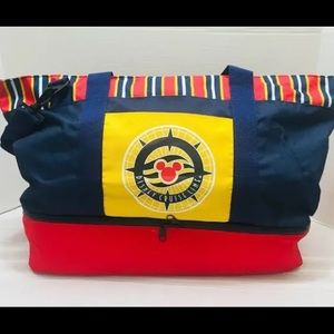Disney Cruise Line Large Strap Tote Bag Red Blue Yellow Zippered